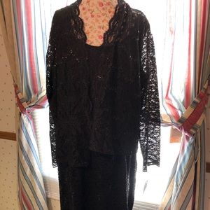 Beautiful Tea Lenth Black Lace Cocktail Dress